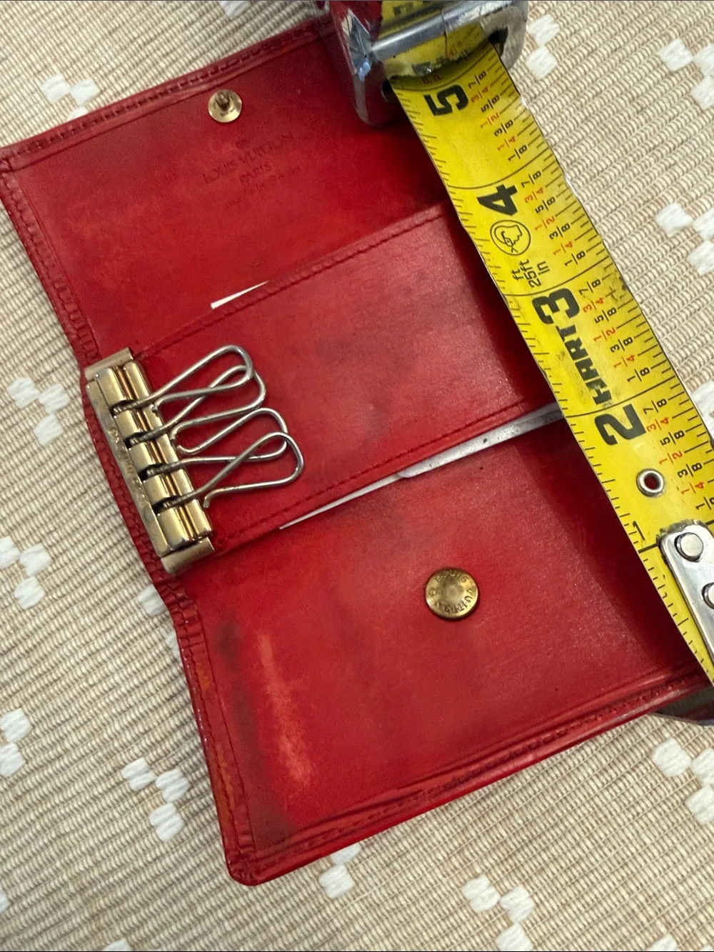 Louis Vuitton Red Epi Leather 4‎ Key Holder Wallet Organizer M63827